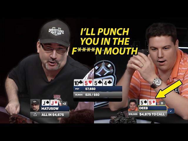 EPIC Blow up - Matusow QUITS Poker Night following Greatest Slow Roll Ever