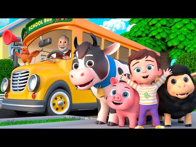 Wheels On The Bus (Animals Version) | Almama Nursery Rhymes & Kids Songs