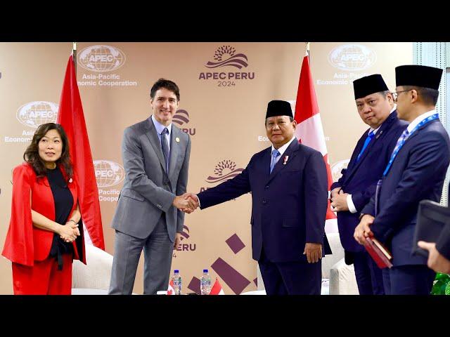 Pertemuan Bilateral Presiden Prabowo dengan PM Kanada Justin Trudeau, Lima, 15 November 2024