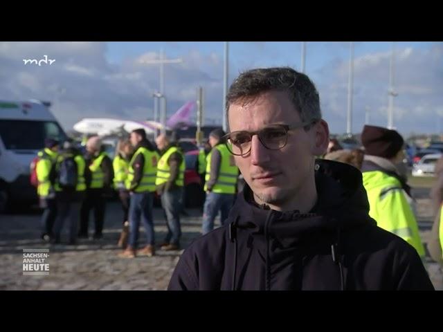 MDR - Streik beim Bodenpersonal am Flughafen Halle Leipzig