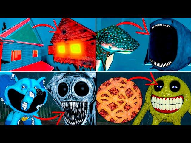 EVERYTHING TURNED INTO MONSTERS | HOUSE HEAD, ROBLOX SMILEY, BLOOP, ZOONOMALY, DOGDAY