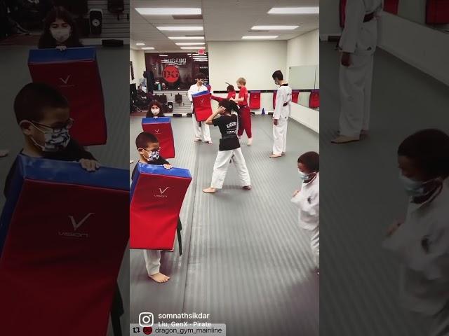 Karate Kids Practicing their Sparring Drills - Kids Martial Arts Classes in Wayne, PA