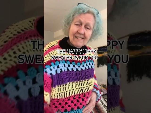 Make a fun Happy Hippy Sweater. #crochetlove #freecrochetpattern #shortscrochet #crochettutorial