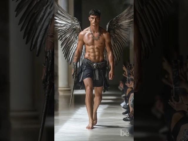 Fallen Angel Male Models Runway AI Fashion #aimodel #mensfashion #malemodel