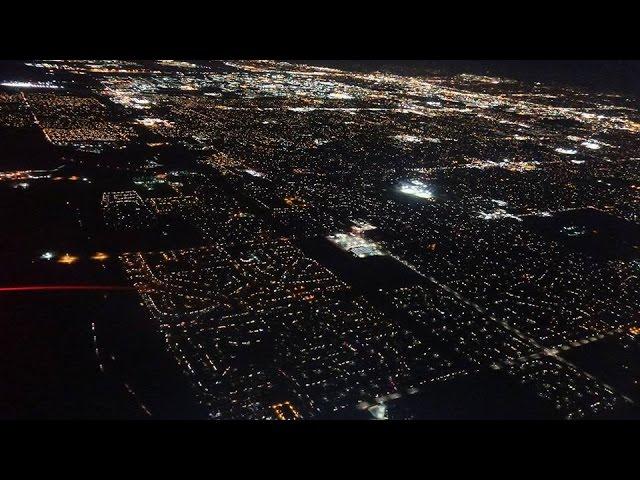 ソルトレイクシティ国際空港着陸　夜景