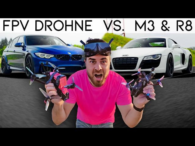 Sportwagen mit FPV Drohnen verfolgen | BMW M3 x AUDI R8