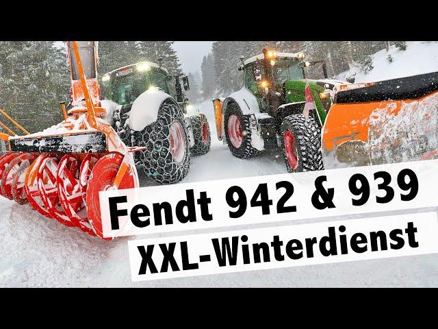 Fendt 942 Vario und Fendt 939 Vario im Winterdienst 2020 | Schneeräumung auf der Planneralm Straße