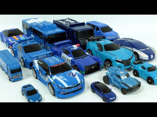 Blue Color Carbot Tobot Transformers Robot Transformation Car Toys 파란색 헬로카봇 또봇 트랜스포머 자동차 장난감 변신 동영상