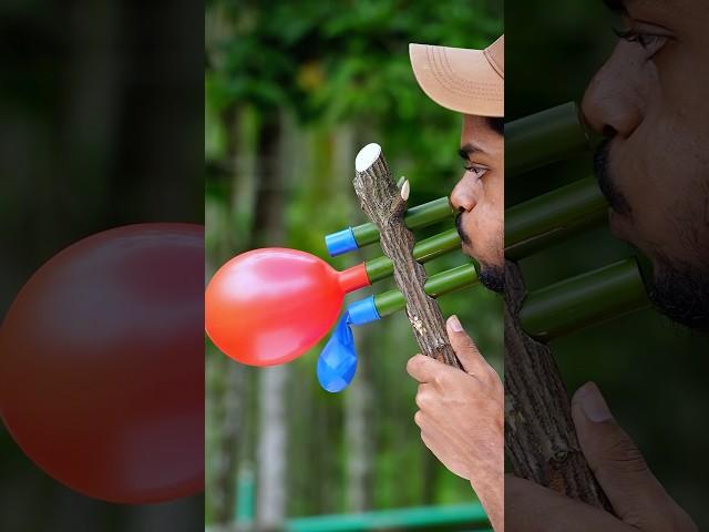 Three Colourful Balloons Slingshots #creation #bamboo #diy