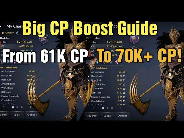 Black Desert Mobile Big CP Boost Guide : From 61K To 70K+ CP !!