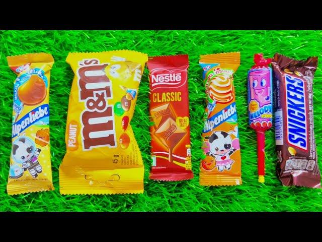 Satisfying ASMR video lollipop candy and chocolate yummy candy unboxing video