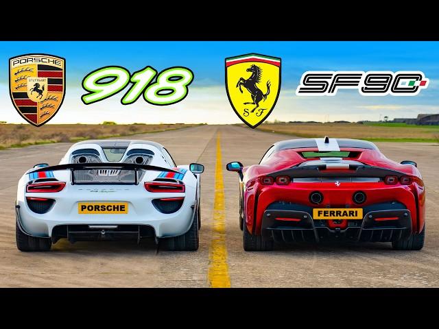 Ferrari SF90 v Porsche 918 Spyder: DRAG RACE