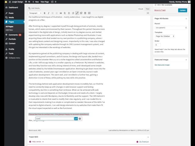 Adding a link to the Wordpress WYSIWYG editor