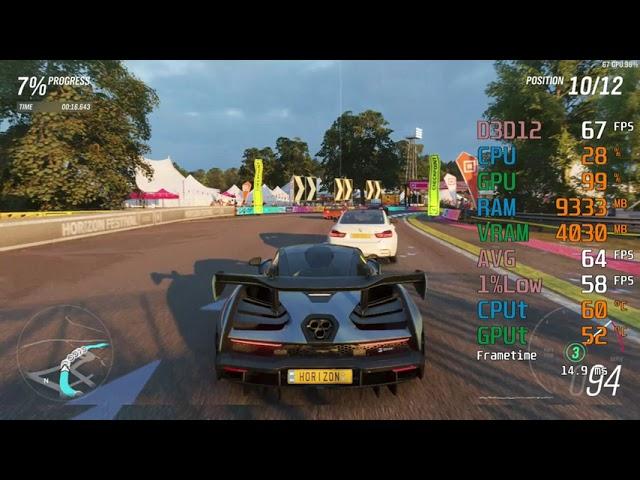 GeForce GTX 1650 -- AMD Ryzen 5 5600G -- Forza Horizon 4 Benchmark