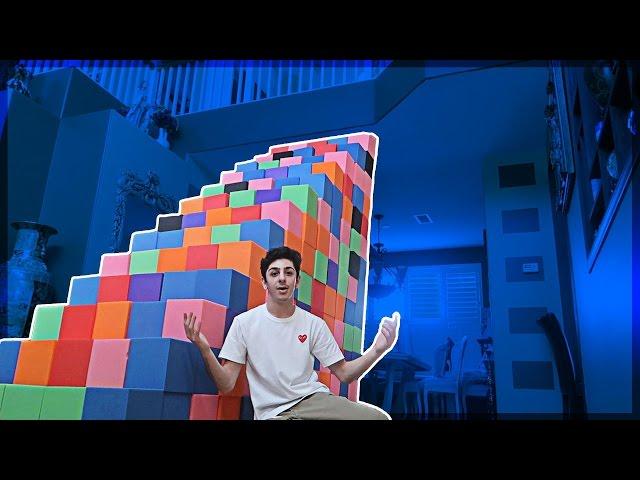 BUILDING A FOAM PIT STAIRCASE!! (ATTEMPTING TO CLIMB UP) | FaZe Rug