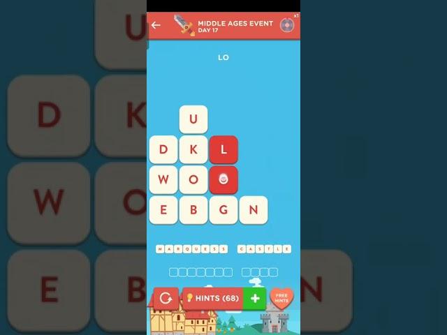 Wordbrain 2 Middle Ages Event Day 17 2022 Answers