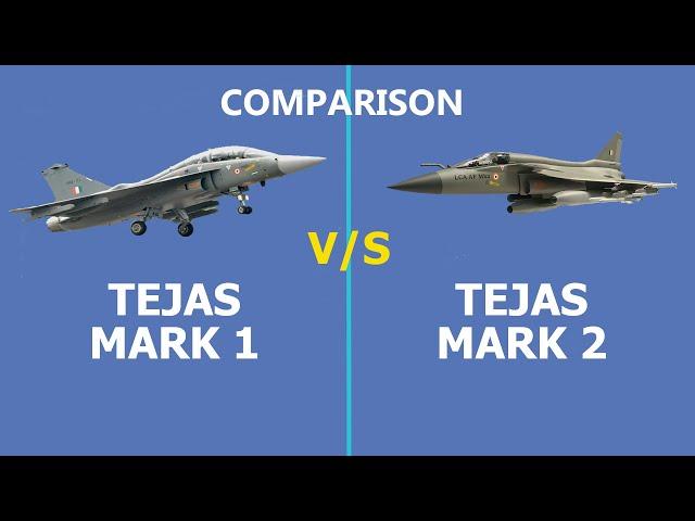 The comparison of Tejas MK1 and Mk2 fighter aircraft built by #HAL #India #fighterjet