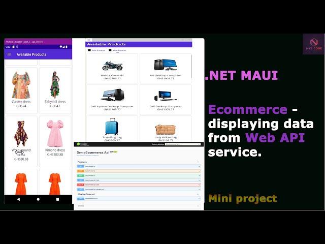 .NET Maui Apps | Ecommerce (online shop) - display product from Web API Service in MAUI application.