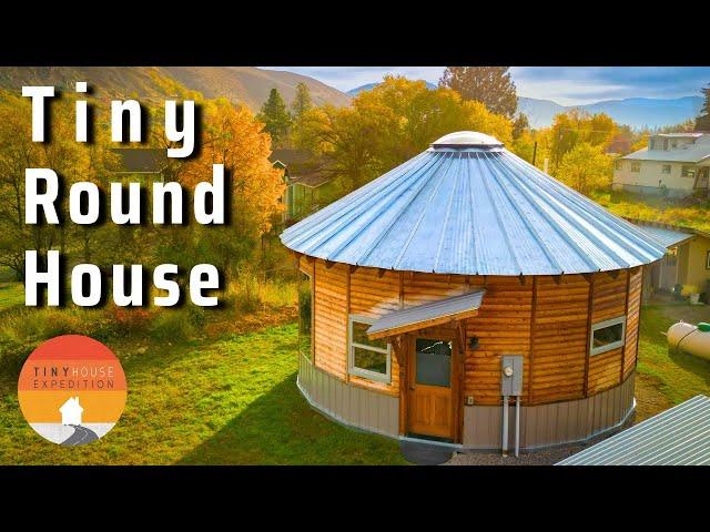 Round House Magic in the Mountains! He built a Wooden Yurt from a Kit