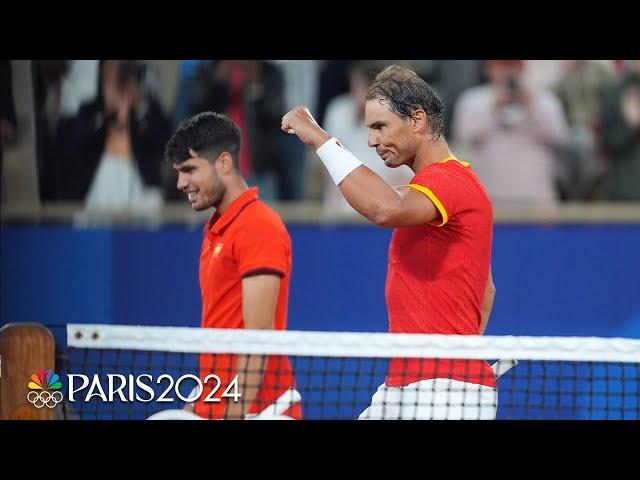 Carlos Alcaraz, Rafael Nadal win Round 2 matchup in tiebreaker | Paris Olympics | NBC Sports