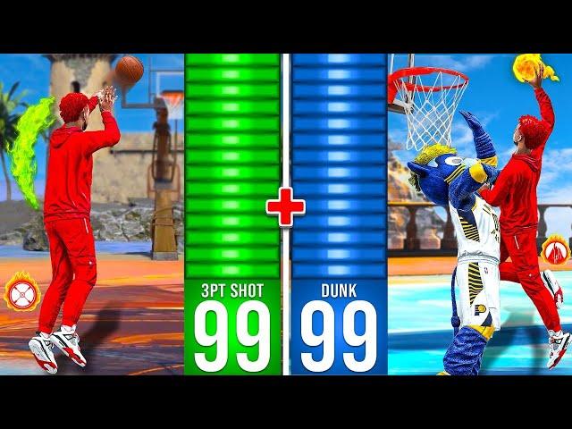 I broke NBA2K25 with a 99 DUNK + 99 3PT Rating Build... (half court greens & crazy contact dunks)