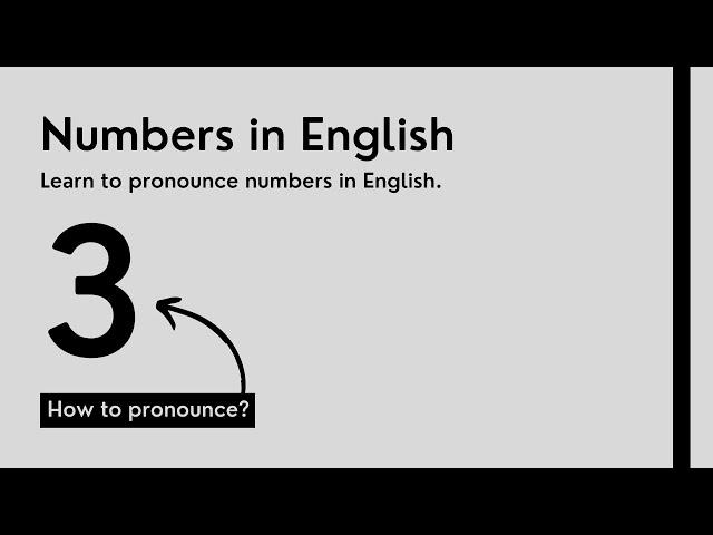 How to Pronounce 3 in English?