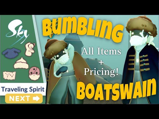 Bumbling Boatswain PRICES - Captain Cloak, Acorn Beanie + MORE!  Traveling Spirits - Sky CotL