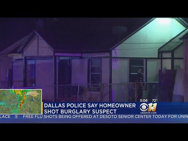 Dallas Homeowner, Burglary Suspect Exchange Gunfire; Suspect Struck