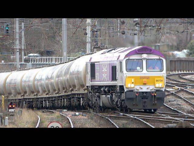 Return of the Cement and Other Trains at Carlisle! Double headed 56s on the Logs! 08, 09 March 23