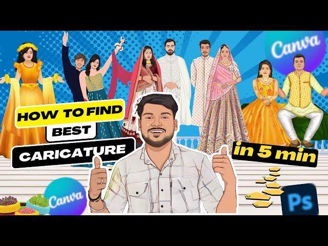 How to make caricature wedding invitation part 2 || Caricature Wedding Invitation ||