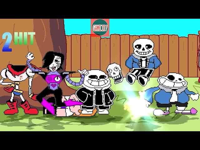 SANS & PAPYRUS WITH UNDERPANTS SANS TEAMS UP IN SURVIVAL MATCH MODE | FUNNY GAMING