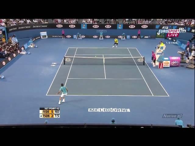 Federer vs Tsonga Australian Open 2010 highlights 1/2 HD