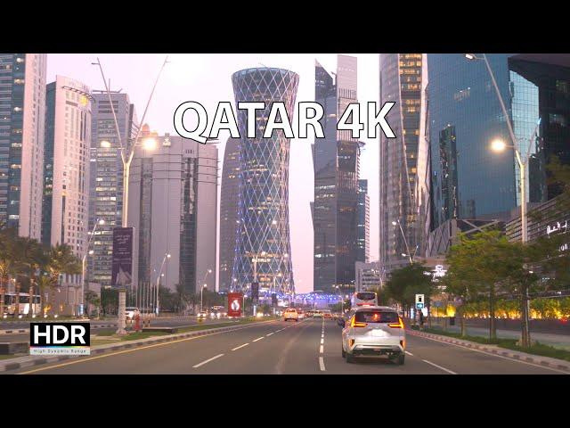 Qatar 4K HDR - Sunset Drive - Driving Downtown