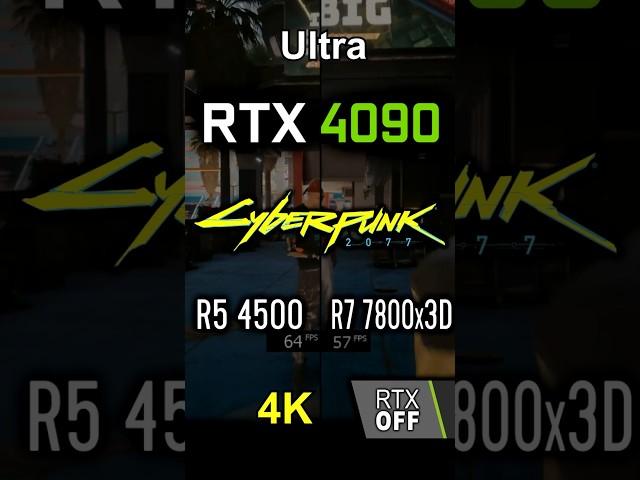 Ryzen 5 4500 vs Ryzen 7 7800x3D with RTX 4090 - Cyberpunk 2077 | 4K