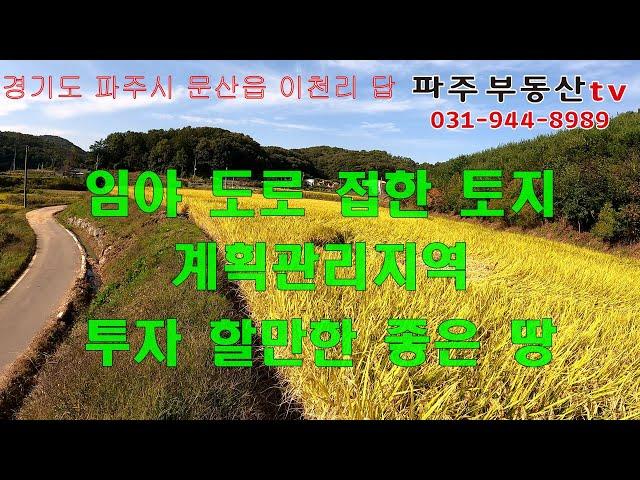 파주토지 문산토지 임야 도로 접한 토지 투자 할만한 좋은 땅 분할 매매 가능 파주 답 계획관리토지 문산10분 전원주택최적지 파주토지매매 파주전원주택  파주전원주택매매 파주부동산tv