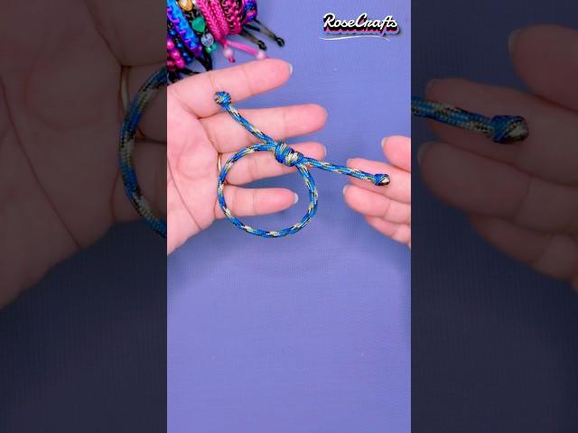 Very easy sliding knot 🪢 #shorts #paracord #diy #howto #craft #bracelet #tutorial #design #viral
