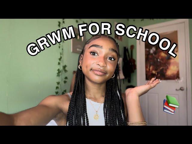 GRWM FOR SCHOOL !!  (hair + makeup + skin care routine)