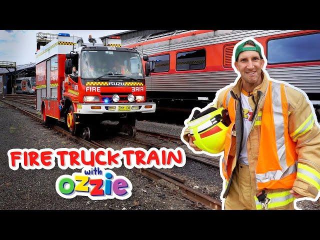 Fire Truck Train | Learn About Rail Fire & Emergency Service with Ozzie | Educational Video for Kids