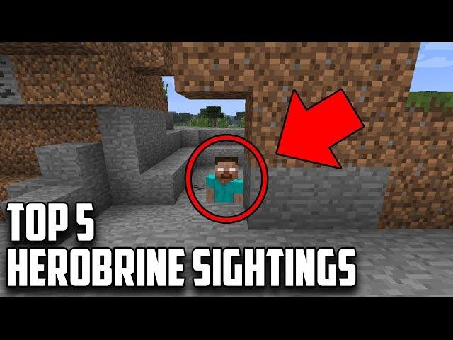 TOP 5 REAL HEROBRINE SIGHTINGS IN MINECRAFT (Scariest Minecraft Herobrine Sightings)