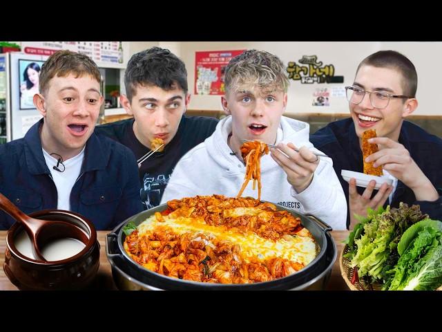 British College Students try Korean Chicken BBQ + Fried Rice rolls!