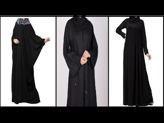 Top 15+ Jet Black Abaya Burka Dress Design Ideas.