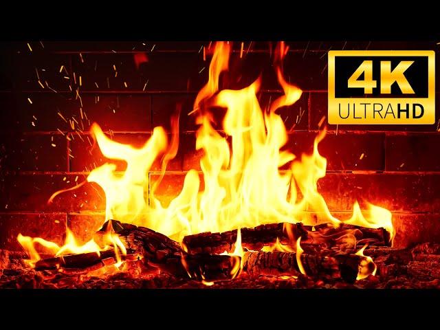  Cozy FIREPLACE 4K | Relaxing Fireplace with Crackling Fire Sounds & Burning Logs