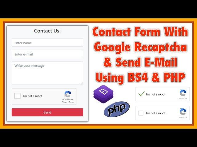 Google reCaptcha With Contact Us Form Send E-Mail Using Bootstarp 4 and PHP