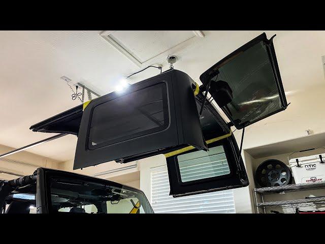 HOW TO INSTALL AN ELECTRIC HOIST IN YOUR GARAGE // EASY HARDTOP REMOVAL!!