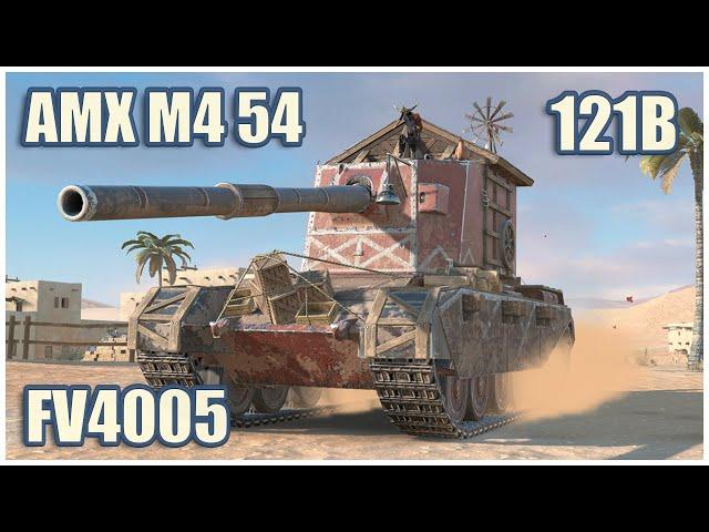 AMX M4 mle. 54, FV4005 & 121B • WoT Blitz Gameplay