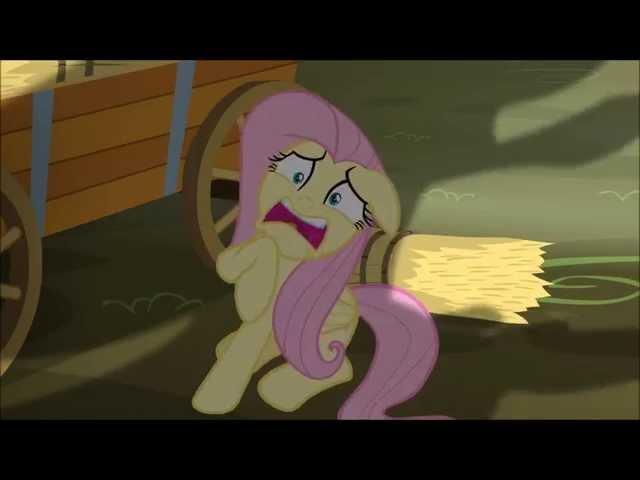 Fluttershy running while crying