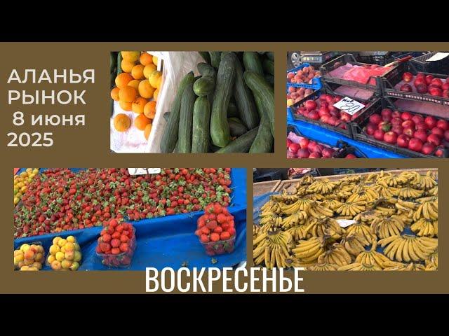 ALANYA ВОСКРЕСНЫЙ РЫНОК ПОЧТИ ПУСТОЙ СМОТРИМ ЦЕНЫ НА ФРУКТЫ 8 ИЮНЯ 2025 АЛАНЬЯ ТУРЕЦКИЙ БАЗАР