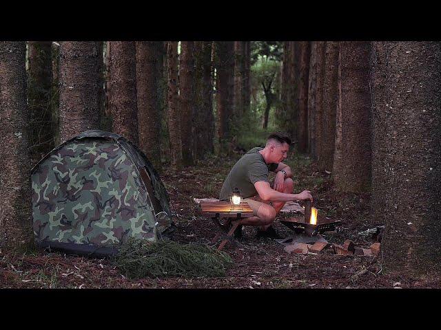 Solo Camping in the CHEAPEST TENT on Amazon without testing [ Relaxing ASMR ]