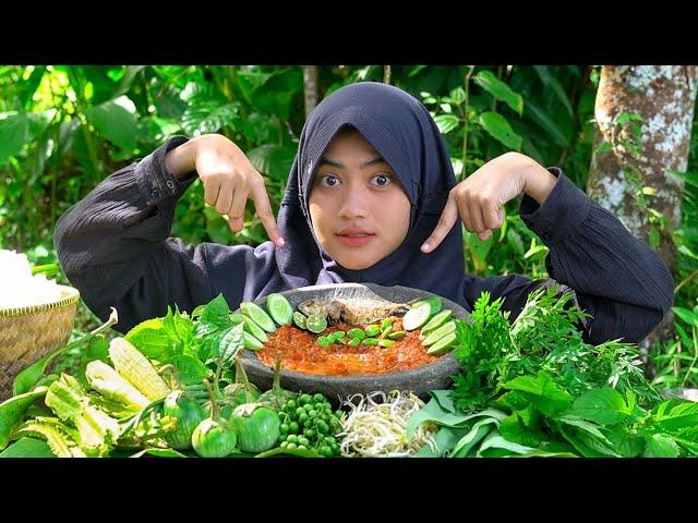 NIKMAT LUAR BIASA‼️ MUKBANG LALAPAN MENTAH SAMBEL TERASI IKAN ASIN PART KESEKIAN | MUKBANG ASMR