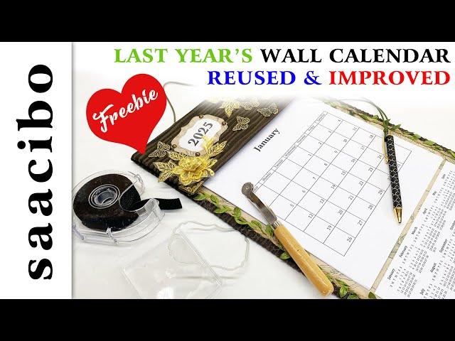 Reusing & Improving Last Year's Wall Calendar #reusecraftideas #freebies